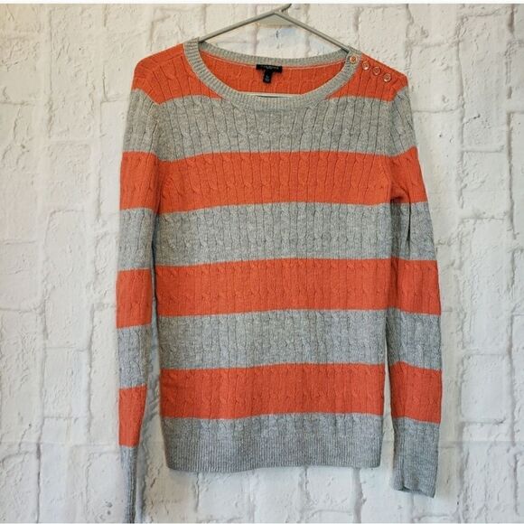 TALBOTS PETITES Striped Crewneck Sweater Small Petite - Picture 1 of 5